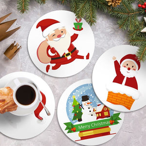 Paint by numbers 20cm Placemats (4 pieces) - Santa Claus