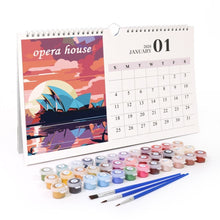 Load image into Gallery viewer, Paint by Numbers Calendar 2026 - Famous Landmarks Figured&#39;Art