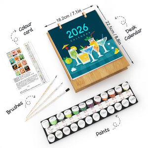 Paint by Numbers Calendar 2026 - Classic Cocktails