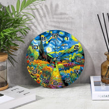 Load image into Gallery viewer, Paint by Numbers Clock - Starry Night &amp; Sunflowers