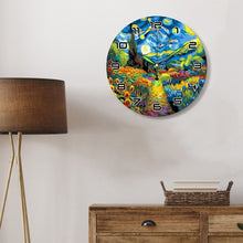 Load image into Gallery viewer, Paint by Numbers Clock - Starry Night &amp; Sunflowers