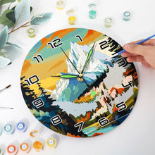 Load image into Gallery viewer, Paint by Numbers Clock - Twilight Mountain Figured'Art