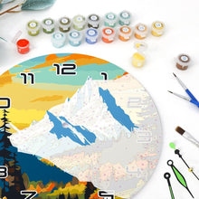 Load image into Gallery viewer, Paint by Numbers Clock - Twilight Mountain