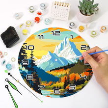 Load image into Gallery viewer, Paint by Numbers Clock - Twilight Mountain
