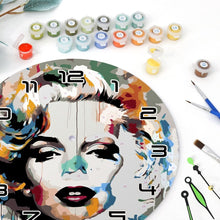 Load image into Gallery viewer, Paint by Numbers Clock - Marilyn Portrait
