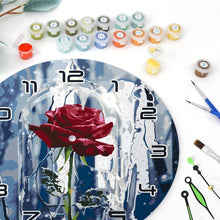 Load image into Gallery viewer, Paint by Numbers Clock - Enchanted Rose