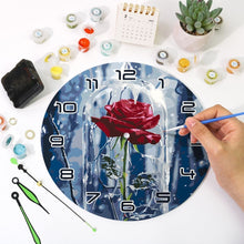 Load image into Gallery viewer, Paint by Numbers Clock - Enchanted Rose