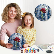 Load image into Gallery viewer, Paint by Numbers Clock - Enchanted Rose