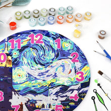 Load image into Gallery viewer, Paint by Numbers Clock - Starry Night