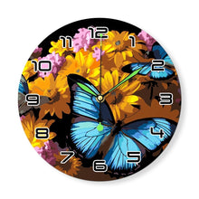 Load image into Gallery viewer, Paint by Numbers Clock - Butterflies &amp; Flowers