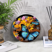 Load image into Gallery viewer, Paint by Numbers Clock - Butterflies &amp; Flowers
