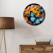 Load image into Gallery viewer, Paint by Numbers Clock - Butterflies &amp; Flowers