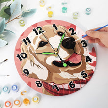 Load image into Gallery viewer, Paint by Numbers Clock - Adorable Dog Figured'Art