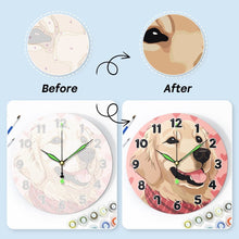 Load image into Gallery viewer, Paint by Numbers Clock - Adorable Dog