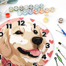 Load image into Gallery viewer, Paint by Numbers Clock - Adorable Dog