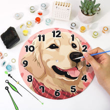 Load image into Gallery viewer, Paint by Numbers Clock - Adorable Dog