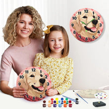 Load image into Gallery viewer, Paint by Numbers Clock - Adorable Dog