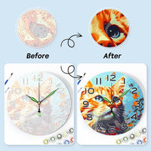Load image into Gallery viewer, Paint by Numbers Clock - Curious Cat