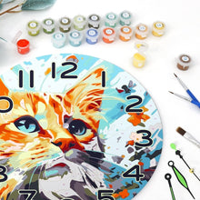 Load image into Gallery viewer, Paint by Numbers Clock - Curious Cat