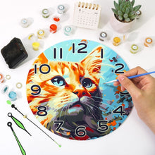 Load image into Gallery viewer, Paint by Numbers Clock - Curious Cat