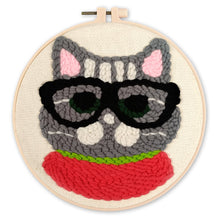 Load image into Gallery viewer, Punch Needle Kit - Nerdy Cat