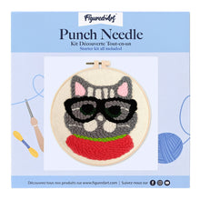 Load image into Gallery viewer, Punch Needle Kit - Nerdy Cat