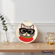 Load image into Gallery viewer, Punch Needle Kit - Nerdy Cat