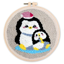 Load image into Gallery viewer, Punch Needle Kit - Mum &amp; Baby Penguin