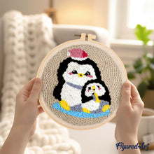 Load image into Gallery viewer, Punch Needle Kit - Mum &amp; Baby Penguin