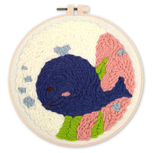 Load image into Gallery viewer, Punch Needle Kit - Smiling Blue Whale
