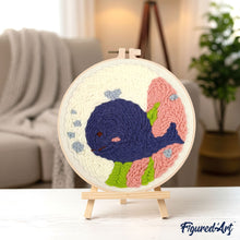 Load image into Gallery viewer, Punch Needle Kit - Smiling Blue Whale