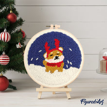 Load image into Gallery viewer, Punch Needle Kit - Reindeer Dog