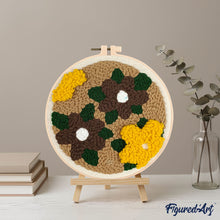 Load image into Gallery viewer, Punch Needle Kit - Yellow and Brown Flowers