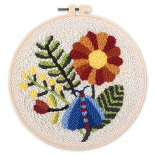 Load image into Gallery viewer, Punch Needle Kit - Blue Moth and Flowers