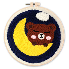 Load image into Gallery viewer, Punch Needle Kit - Cute Bear on the Moon