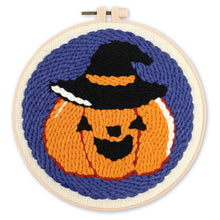 Load image into Gallery viewer, Punch Needle Kit - Halloween Pumpkin