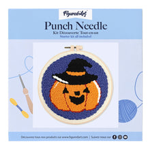 Load image into Gallery viewer, Punch Needle Kit - Halloween Pumpkin