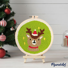 Load image into Gallery viewer, Punch Needle Kit - Santa Deer