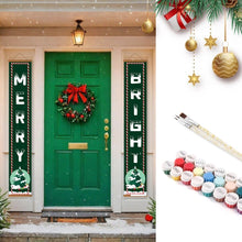 Load image into Gallery viewer, Paint by Numbers Front Door Hanging Banners - Merry &amp; Bright Figured'Art