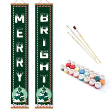 Load image into Gallery viewer, Paint by Numbers Front Door Hanging Banners - Merry &amp; Bright