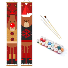 Load image into Gallery viewer, Paint by Numbers Front Door Hanging Banners - Rudolph's Friend