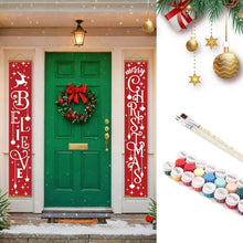 Load image into Gallery viewer, Paint by Numbers Front Door Hanging Banners - Believe in Christmas Magic Figured'Art