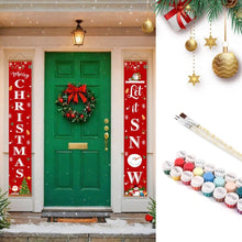 Load image into Gallery viewer, Paint by Numbers Front Door Hanging Banners - Let It Snow Figured'Art