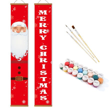 Load image into Gallery viewer, Paint by Numbers Front Door Hanging Banners - Merry Santa
