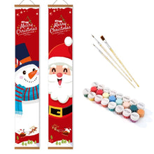 Load image into Gallery viewer, Paint by Numbers Front Door Hanging Banners - Cozy Snowman