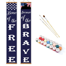 Load image into Gallery viewer, Paint by Numbers Front Door Hanging Banners - Red White Blue