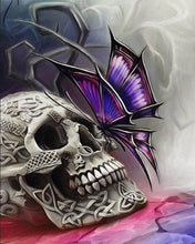 Load image into Gallery viewer, Diamond Painting | Diamond Painting - Skull and Butterfly | animals butterflies Diamond Painting Animals | FiguredArt