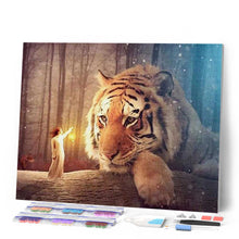 Load image into Gallery viewer, Diamond Painting | Diamond Painting - Woman and Tiger | animals Diamond Painting Animals tigers | FiguredArt