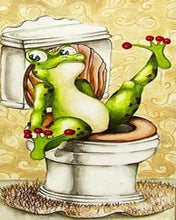 Load image into Gallery viewer, Diamond Painting - Frog in Toilets 40x50cm canvas already framed