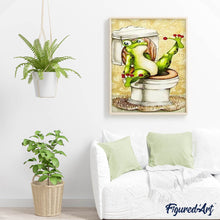 Load image into Gallery viewer, Diamond Painting - Frog in Toilets 40x50cm canvas already framed